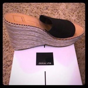 Dolce Vita black elastic wedges. Original box.